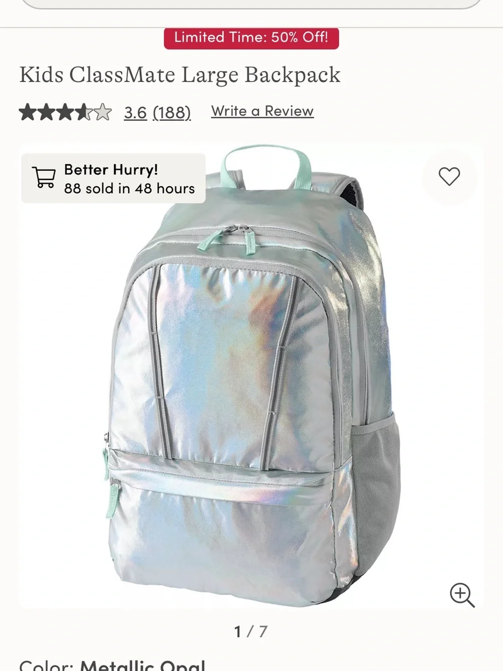 Lands End shiny iridescent